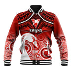 Sydney Swans Football Baseball Jacket Go Swannies Aboriginal Mix Polynesian Pattern LT14