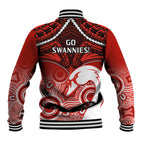 Sydney Swans Football Baseball Jacket Go Swannies Aboriginal Mix Polynesian Pattern LT14