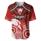 Sydney Swans Football Baseball Jersey Go Swannies Aboriginal Mix Polynesian Pattern LT14