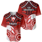 Sydney Swans Football Baseball Jersey Go Swannies Aboriginal Mix Polynesian Pattern LT14