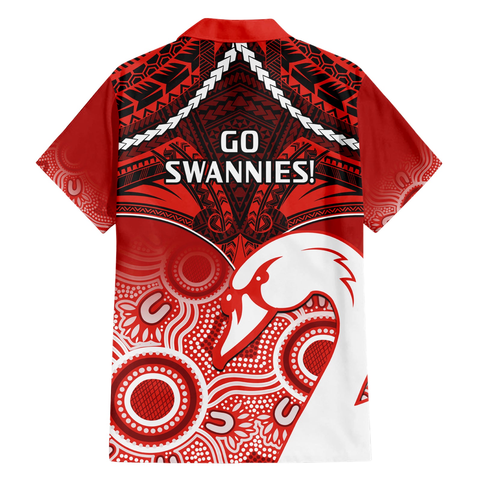 Sydney Swans Football Hawaiian Shirt Go Swannies Aboriginal Mix Polynesian Pattern LT14