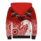 Sydney Swans Football Sherpa Hoodie Go Swannies Aboriginal Mix Polynesian Pattern LT14