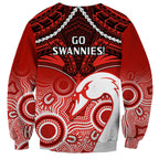 Sydney Swans Football Sweatshirt Go Swannies Aboriginal Mix Polynesian Pattern LT14