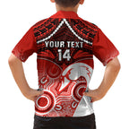 Personalised Sydney Swans Football Hawaiian Shirt Go Swannies Aboriginal Mix Polynesian Pattern LT14
