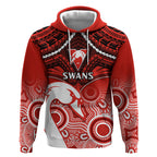Personalised Sydney Swans Football Hoodie Go Swannies Aboriginal Mix Polynesian Pattern LT14