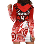 Personalised Sydney Swans Football Hoodie Dress Go Swannies Aboriginal Mix Polynesian Pattern LT14