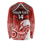 Personalised Sydney Swans Football Long Sleeve Shirt Go Swannies Aboriginal Mix Polynesian Pattern LT14