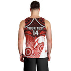 Personalised Sydney Swans Football Men Tank Top Go Swannies Aboriginal Mix Polynesian Pattern LT14