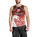 Personalised Sydney Swans Football Men Tank Top Go Swannies Aboriginal Mix Polynesian Pattern LT14