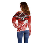 Personalised Sydney Swans Football Off Shoulder Sweater Go Swannies Aboriginal Mix Polynesian Pattern LT14