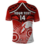 Personalised Sydney Swans Football Polo Shirt Go Swannies Aboriginal Mix Polynesian Pattern LT14