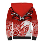 Personalised Sydney Swans Football Sherpa Hoodie Go Swannies Aboriginal Mix Polynesian Pattern LT14