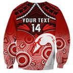 Personalised Sydney Swans Football Sweatshirt Go Swannies Aboriginal Mix Polynesian Pattern LT14