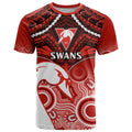 Personalised Sydney Swans Football T Shirt Go Swannies Aboriginal Mix Polynesian Pattern LT14