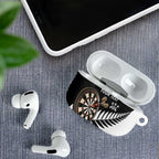 Personalised New Zealand Darts AirPods Case Silver Fern Aotearoa Maori Pattern - Aussie Hoodie