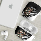Personalised New Zealand Darts AirPods Case Silver Fern Aotearoa Maori Pattern - Aussie Hoodie