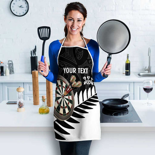Personalised New Zealand Darts Apron Silver Fern Aotearoa Maori Pattern - Aussie Hoodie