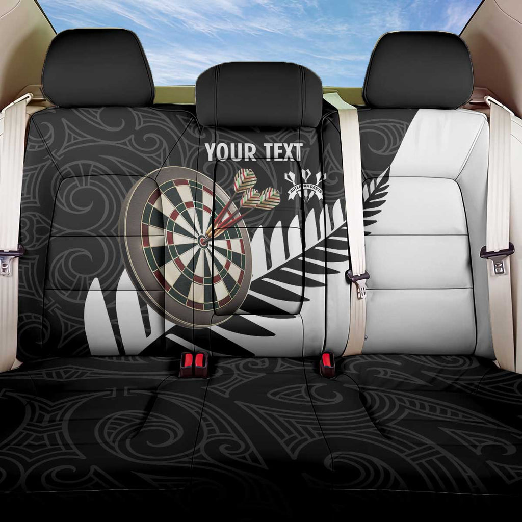 Personalised New Zealand Darts Back Car Seat Cover Silver Fern Aotearoa Maori Pattern - Aussie Hoodie