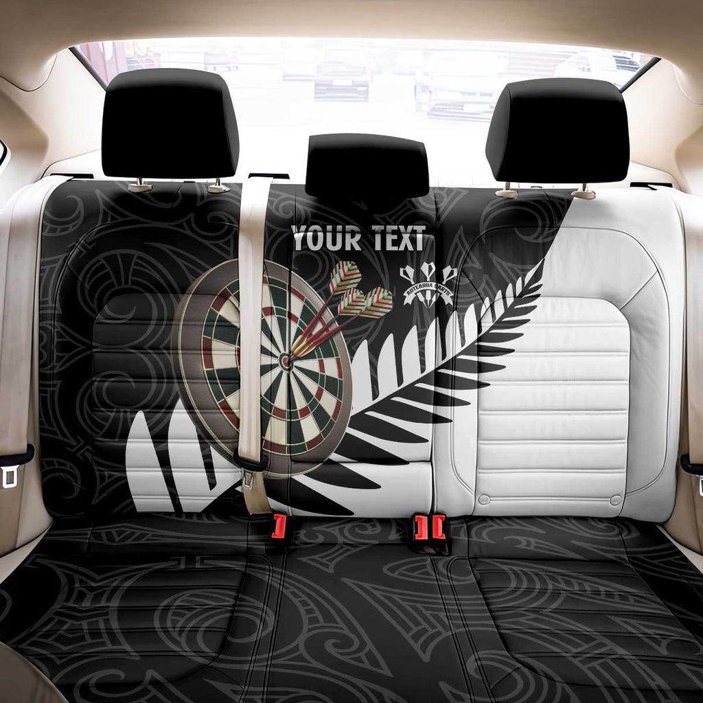 Personalised New Zealand Darts Back Car Seat Cover Silver Fern Aotearoa Maori Pattern - Aussie Hoodie