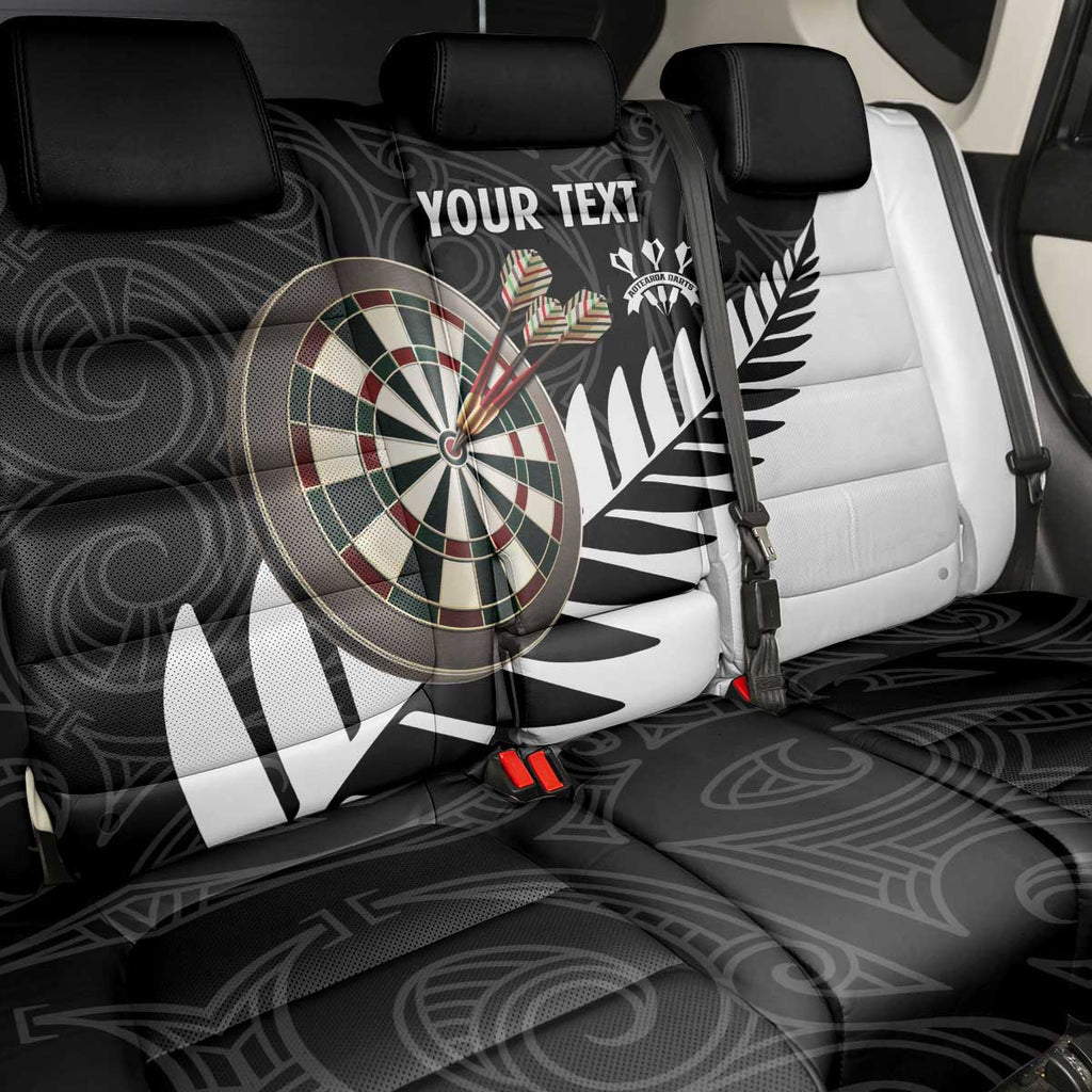Personalised New Zealand Darts Back Car Seat Cover Silver Fern Aotearoa Maori Pattern - Aussie Hoodie