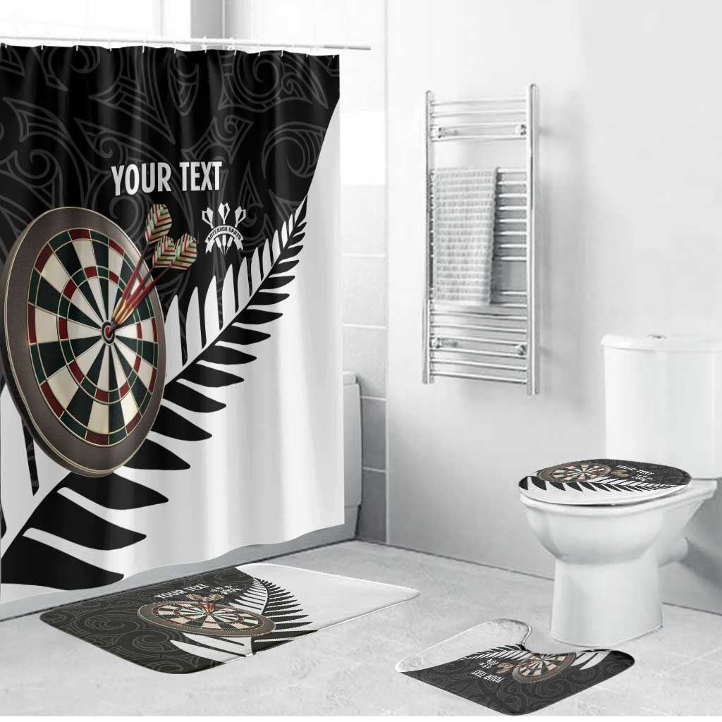 Personalised New Zealand Darts Bathroom Set Silver Fern Aotearoa Maori Pattern - Aussie Hoodie