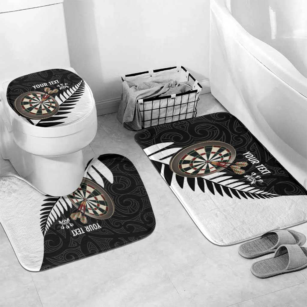 Personalised New Zealand Darts Bathroom Set Silver Fern Aotearoa Maori Pattern - Aussie Hoodie