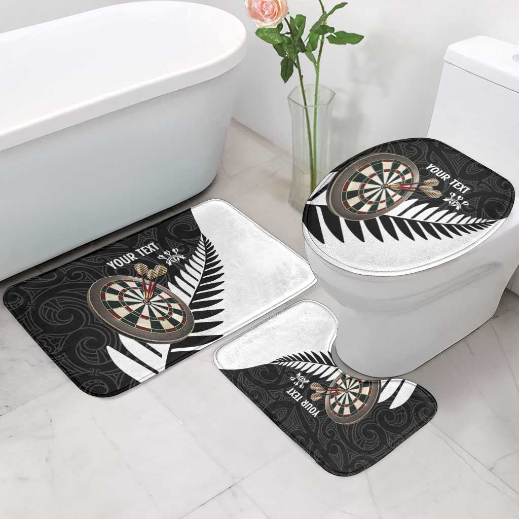 Personalised New Zealand Darts Bathroom Set Silver Fern Aotearoa Maori Pattern - Aussie Hoodie