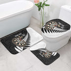 Personalised New Zealand Darts Bathroom Set Silver Fern Aotearoa Maori Pattern - Aussie Hoodie
