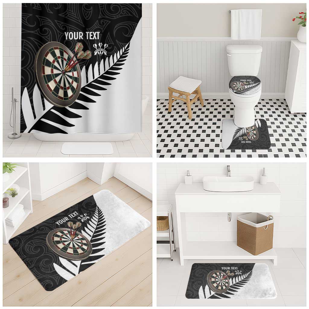 Personalised New Zealand Darts Bathroom Set Silver Fern Aotearoa Maori Pattern - Aussie Hoodie