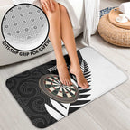 Personalised New Zealand Darts Bathroom Set Silver Fern Aotearoa Maori Pattern - Aussie Hoodie