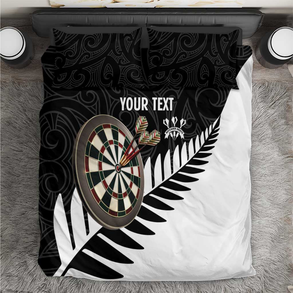 Personalised New Zealand Darts Bedding Set Silver Fern Aotearoa Maori Pattern - Aussie Hoodie