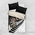 Personalised New Zealand Darts Bedding Set Silver Fern Aotearoa Maori Pattern - Aussie Hoodie