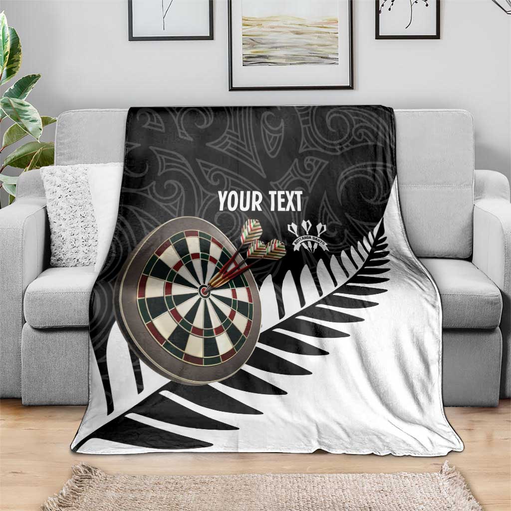Personalised New Zealand Darts Blanket Silver Fern Aotearoa Maori Pattern - Aussie Hoodie
