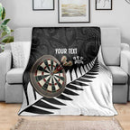 Personalised New Zealand Darts Blanket Silver Fern Aotearoa Maori Pattern - Aussie Hoodie
