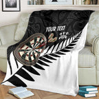 Personalised New Zealand Darts Blanket Silver Fern Aotearoa Maori Pattern - Aussie Hoodie