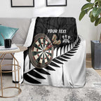 Personalised New Zealand Darts Blanket Silver Fern Aotearoa Maori Pattern - Aussie Hoodie
