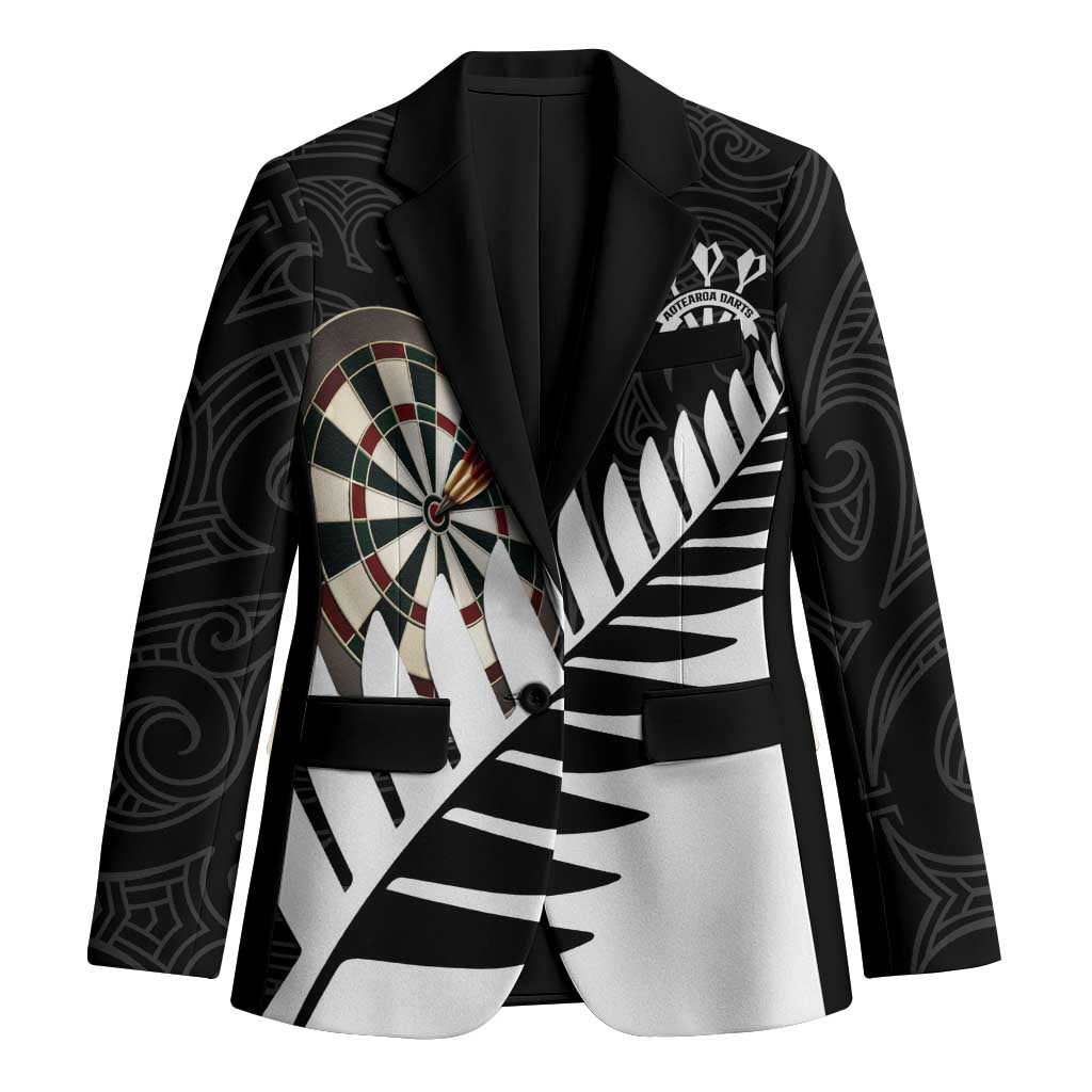 Personalised New Zealand Darts Blazer Silver Fern Aotearoa Maori Pattern - Aussie Hoodie