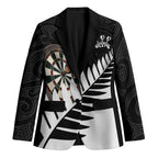 Personalised New Zealand Darts Blazer Silver Fern Aotearoa Maori Pattern - Aussie Hoodie