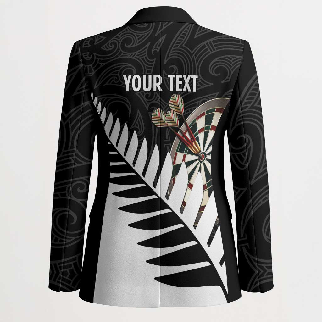 Personalised New Zealand Darts Blazer Silver Fern Aotearoa Maori Pattern - Aussie Hoodie