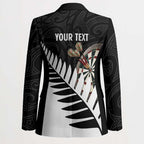 Personalised New Zealand Darts Blazer Silver Fern Aotearoa Maori Pattern - Aussie Hoodie