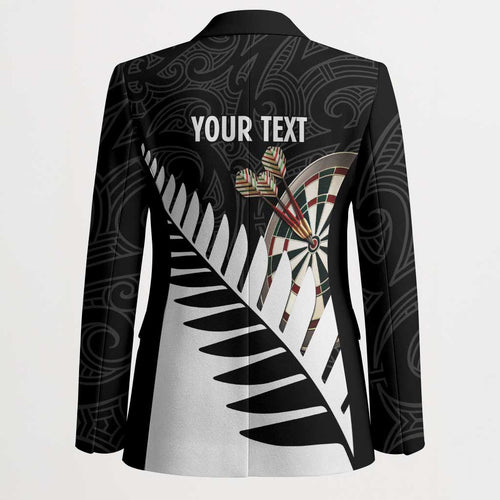 Personalised New Zealand Darts Blazer Silver Fern Aotearoa Maori Pattern - Aussie Hoodie