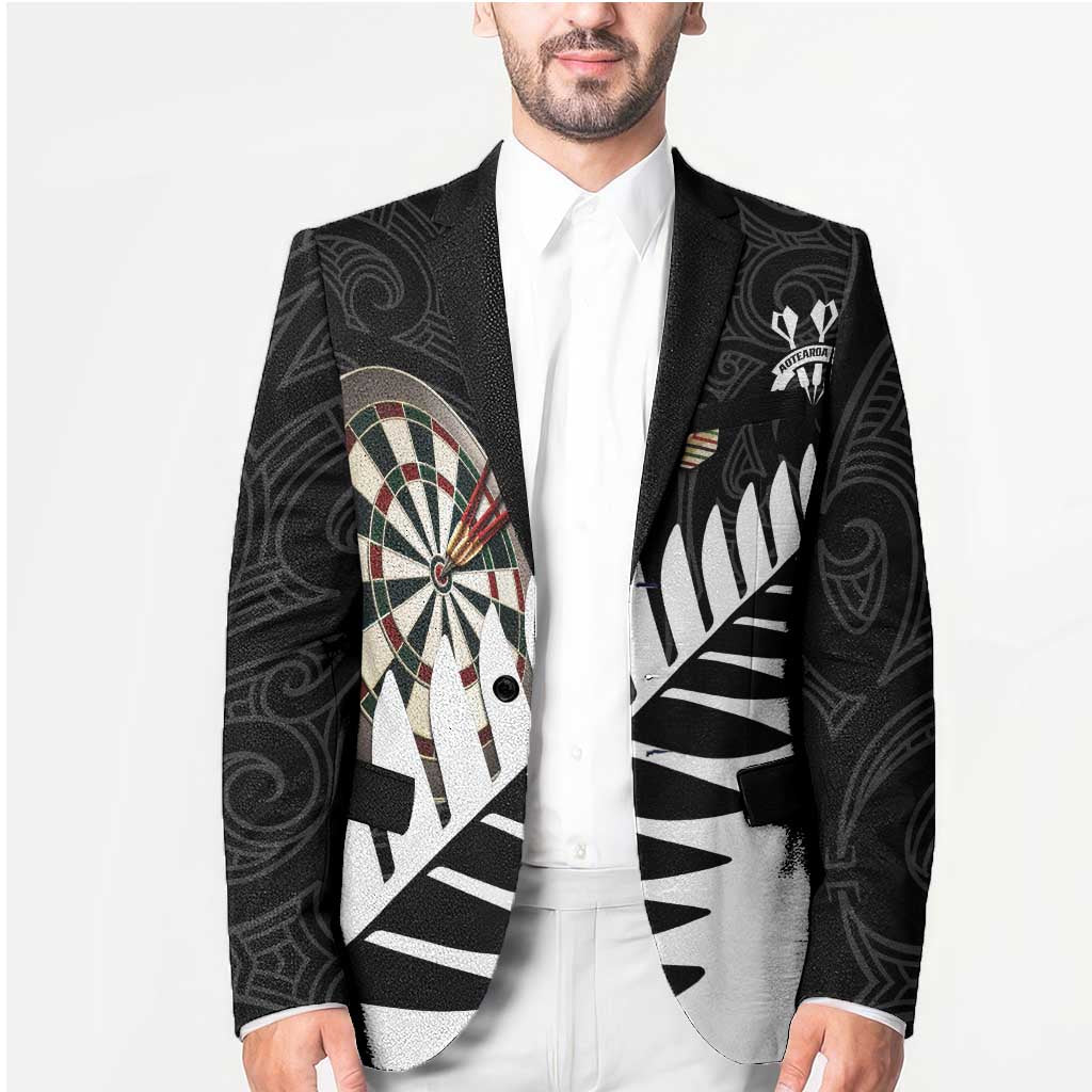 Personalised New Zealand Darts Blazer Silver Fern Aotearoa Maori Pattern - Aussie Hoodie