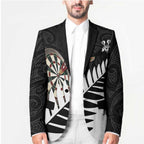 Personalised New Zealand Darts Blazer Silver Fern Aotearoa Maori Pattern - Aussie Hoodie