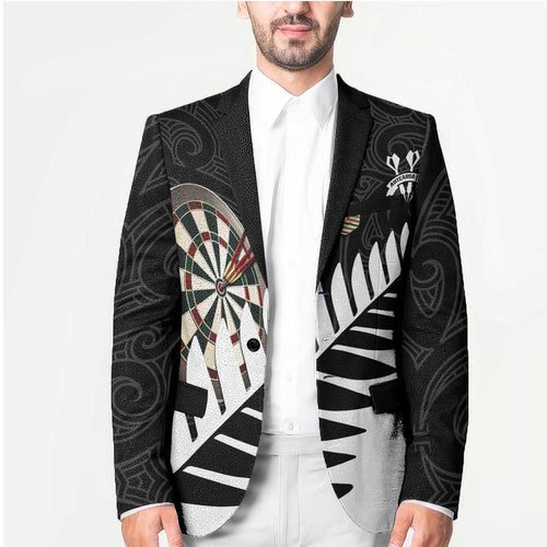 Personalised New Zealand Darts Blazer Silver Fern Aotearoa Maori Pattern - Aussie Hoodie