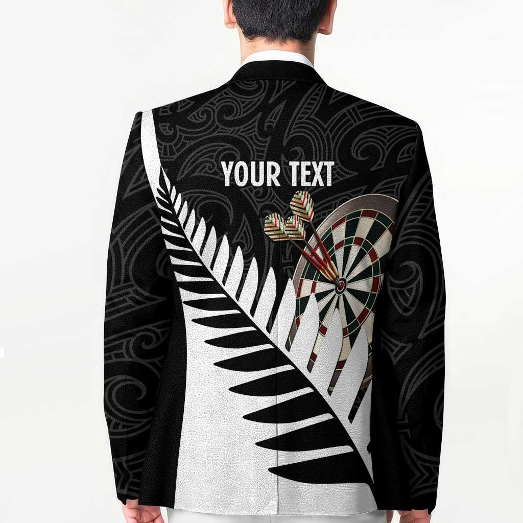 Personalised New Zealand Darts Blazer Silver Fern Aotearoa Maori Pattern - Aussie Hoodie