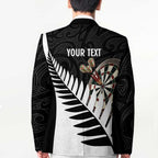 Personalised New Zealand Darts Blazer Silver Fern Aotearoa Maori Pattern - Aussie Hoodie