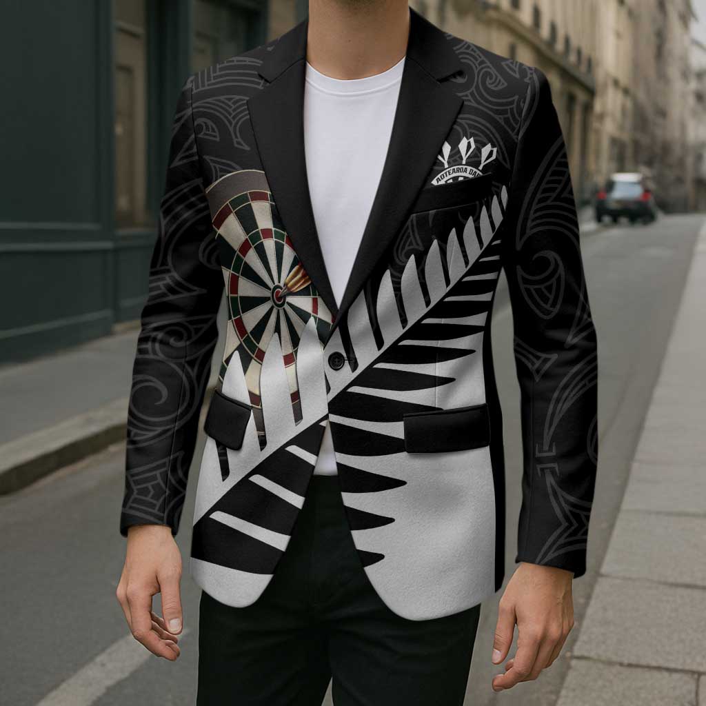 Personalised New Zealand Darts Blazer Silver Fern Aotearoa Maori Pattern - Aussie Hoodie