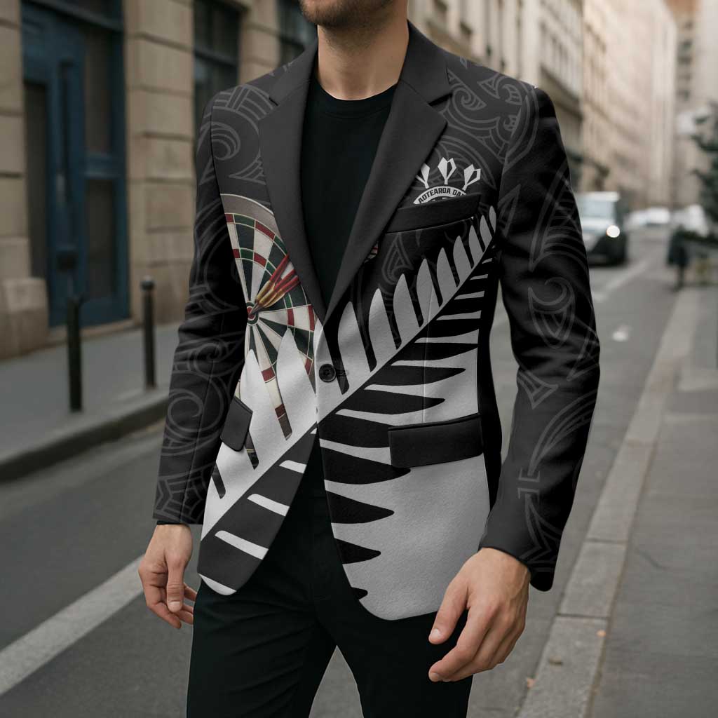 Personalised New Zealand Darts Blazer Silver Fern Aotearoa Maori Pattern - Aussie Hoodie