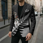Personalised New Zealand Darts Blazer Silver Fern Aotearoa Maori Pattern - Aussie Hoodie