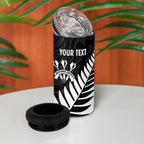 Personalised New Zealand Darts 4 in 1 Can Cooler Tumbler Silver Fern Aotearoa Maori Pattern - Aussie Hoodie